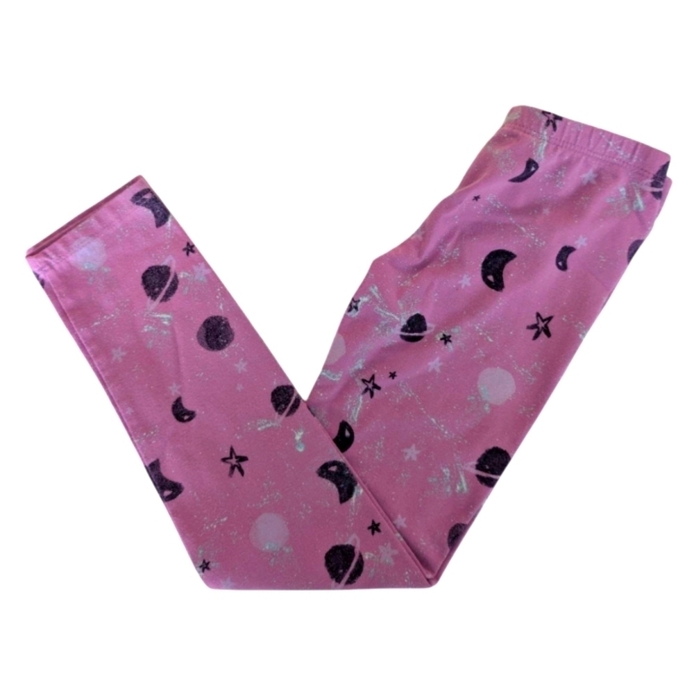 Cat & Jack Girls Cotton Pink Celestial Print Leggings Size 5T
